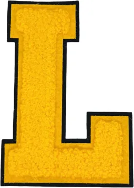 1 PCS 4.2" Yellow Chenille Letter Patches, Iron on Patches for Hats Clothes Bags Backpacks Jeans, Initial Patches Large Varsity Letter. (Letter L)