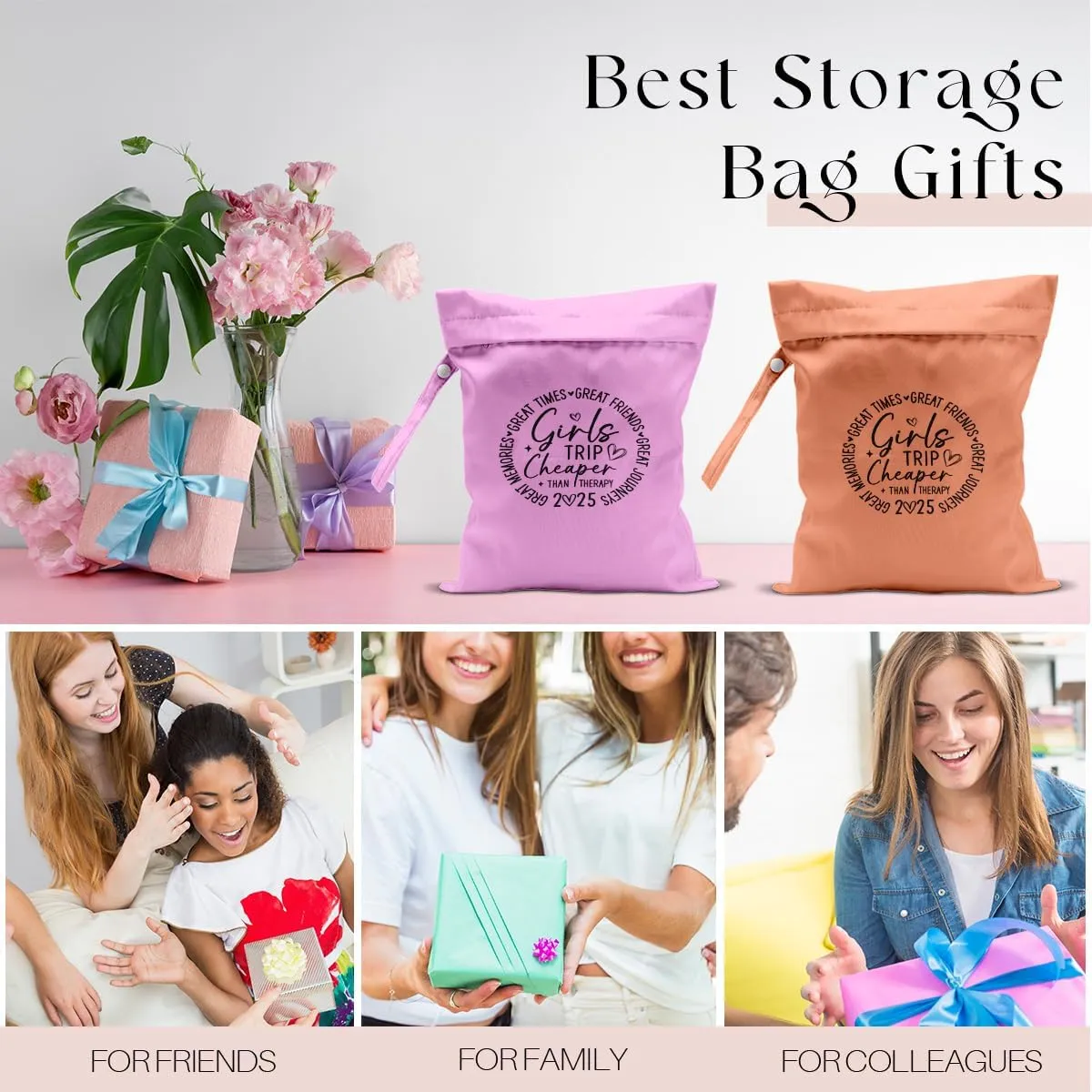 2Pcs Girls Trip Gifts Wet Dry Bag, Aloha Beach Bag Wet Bag Favors, Sunscreen Swimsuit Toiletry Travel Essentials For Women, Beach Travel Laundry bags for Dirty Diaper Swimsuit Gifts