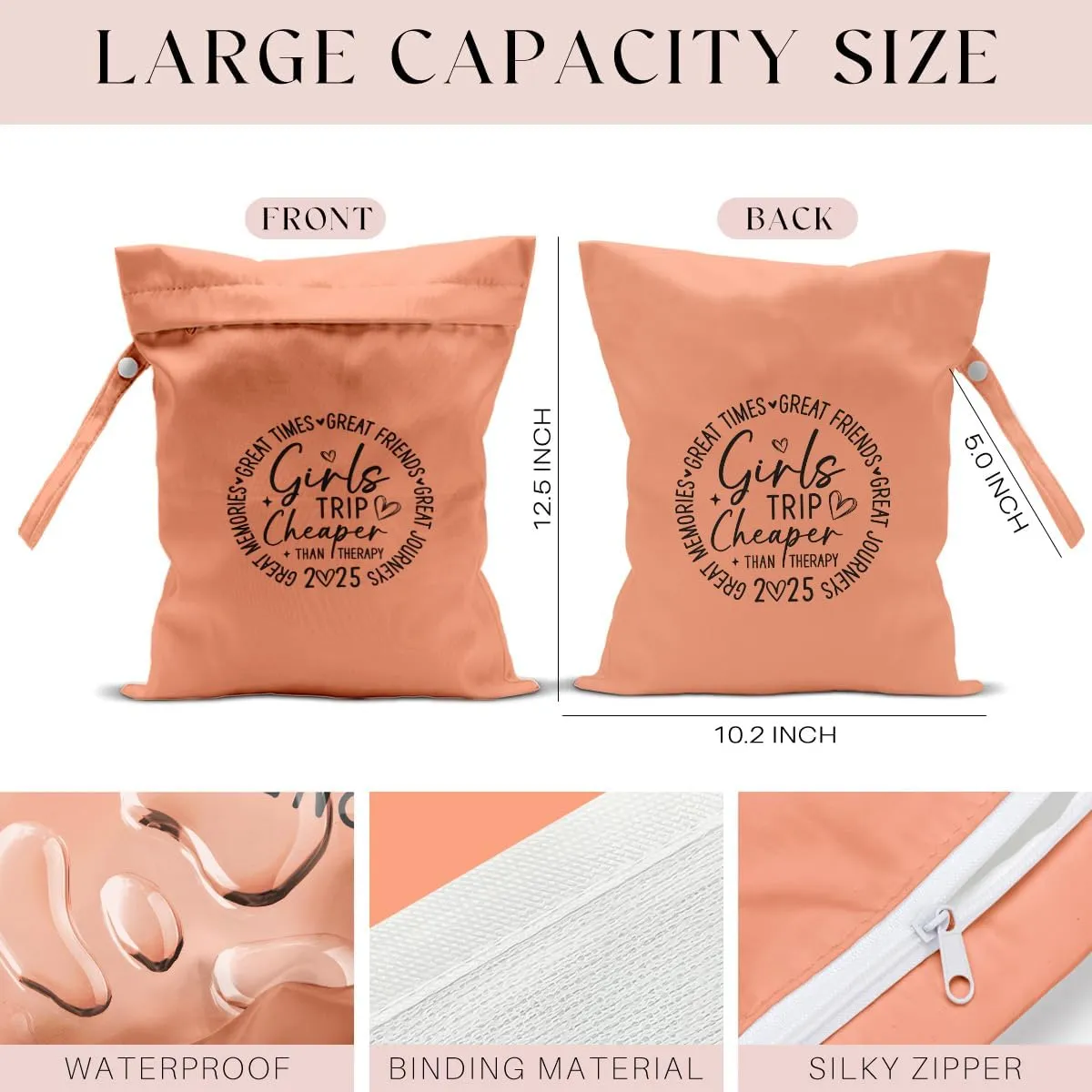 2Pcs Girls Trip Gifts Wet Dry Bag, Aloha Beach Bag Wet Bag Favors, Sunscreen Swimsuit Toiletry Travel Essentials For Women, Beach Travel Laundry bags for Dirty Diaper Swimsuit Gifts