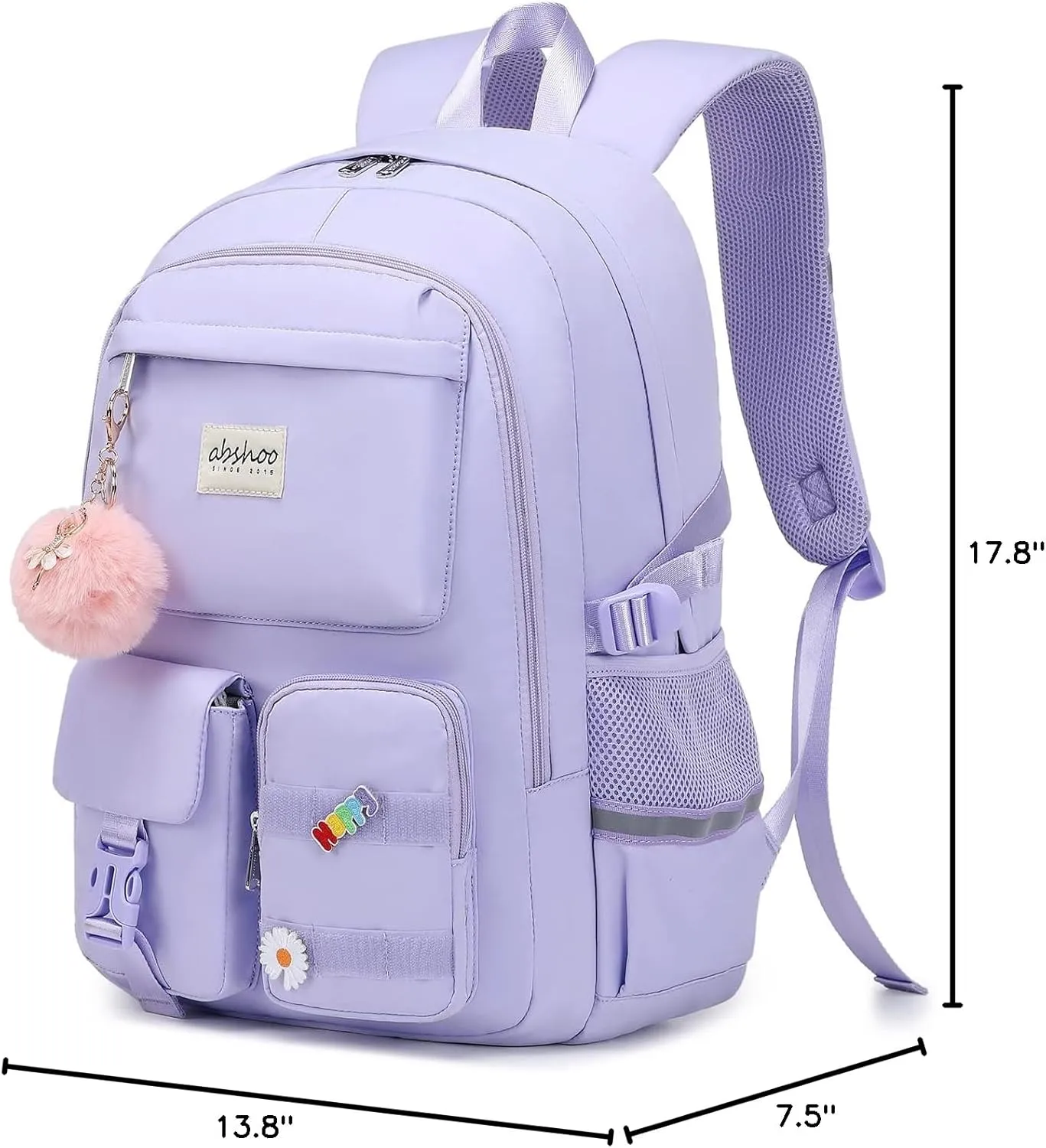 abshoo Big Student Laptop Backpack For College Women Middle High School Teen Girls Bookbag Travel Daypack (Purple)