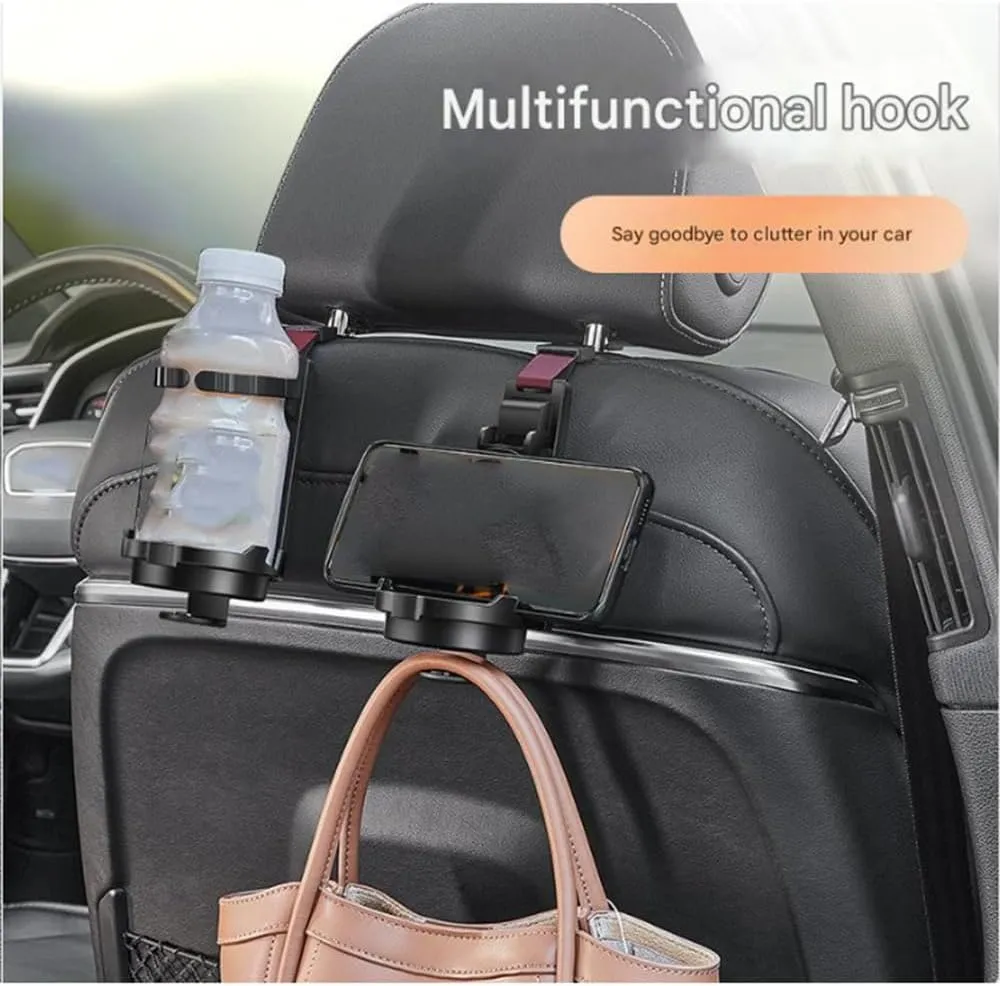 Car Seat Headrest Hook for Jaguar XJ (Long axis) 2010-2018,Car Seat Hooks with Phone Holder for Purse,Even Bottle,Backpacks Car Interior Storage Accessories,A