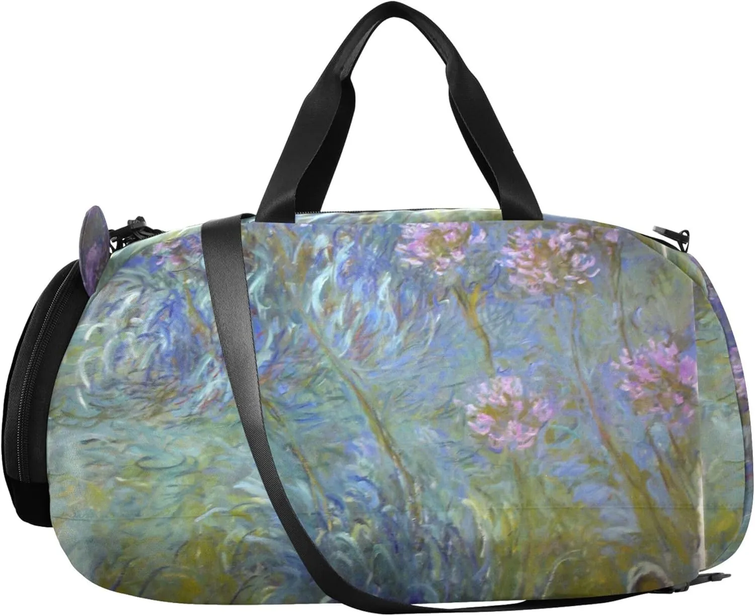 Claude Monet Agapanthus Anagoria Duffle Bags for Traveling Tote Overnight Bags Toddler Boys Carry on Duffel Sports Dance Bag