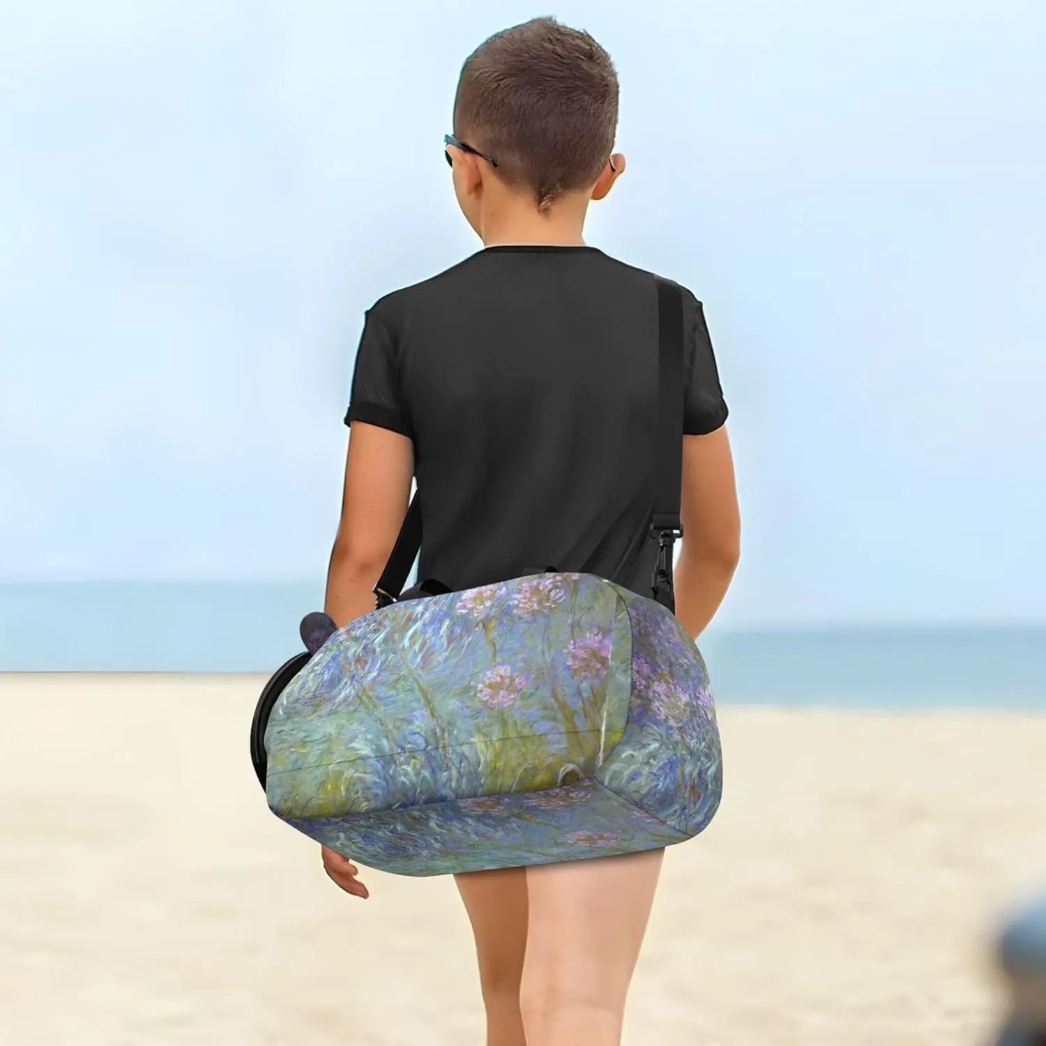 Claude Monet Agapanthus Anagoria Duffle Bags for Traveling Tote Overnight Bags Toddler Boys Carry on Duffel Sports Dance Bag