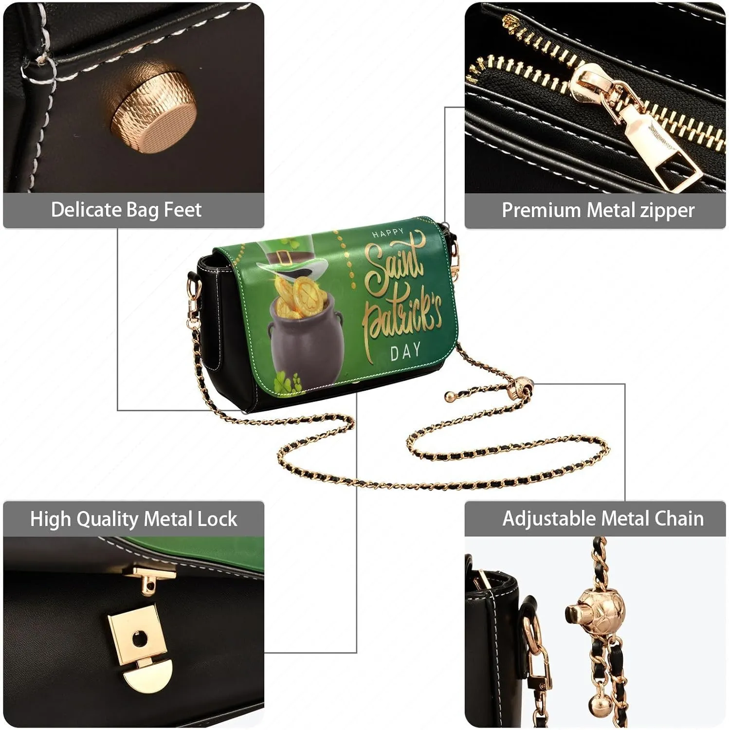 Crossbody Bags for Women Trendy Women's Black Shoulder Bag Small PU Leather Flap Cross Body Bag Handbags