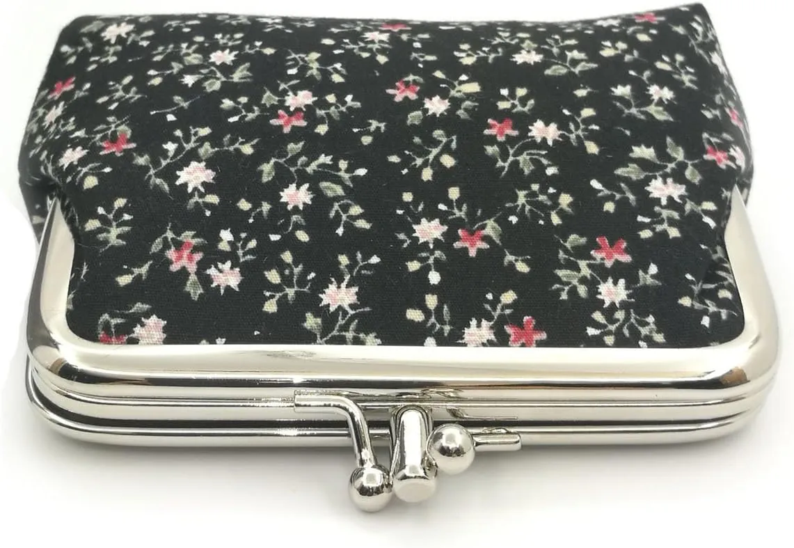 Cute Floral Buckle Coin Purses Vintage Pouch Kiss-lock Change Purse Wallets