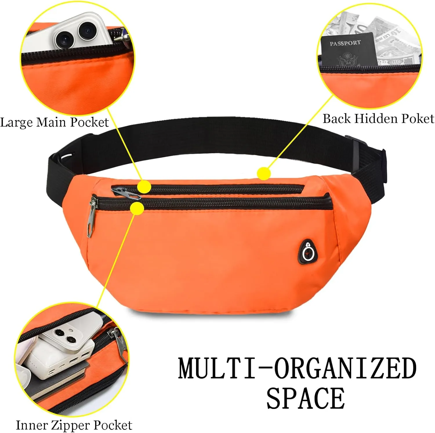 Fanny Pack for Women Men,Crossbody Fanny Pack Water Resistant Sports Waist Bag Pack, Belt Bag for Travel Hiking Running