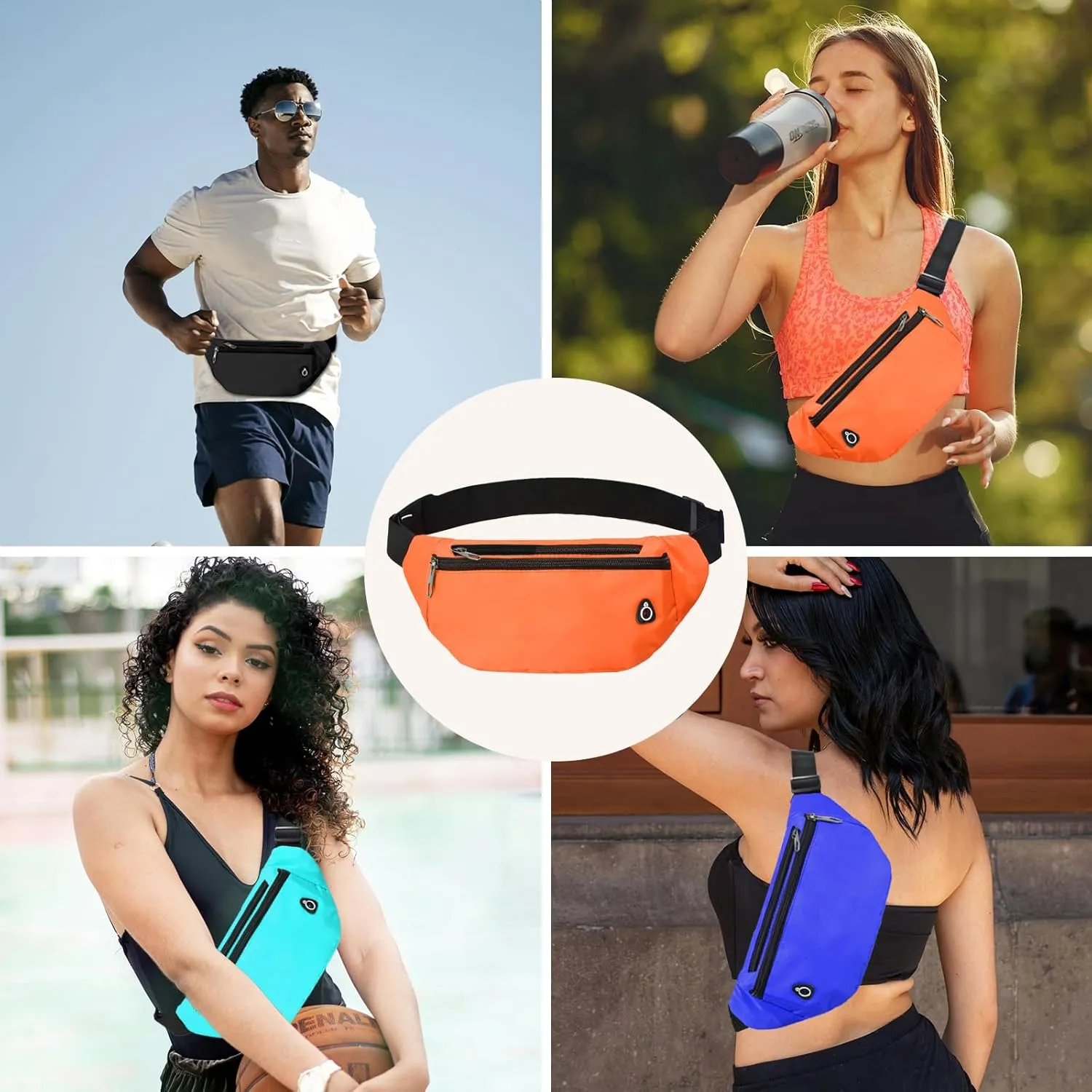 Fanny Pack for Women Men,Crossbody Fanny Pack Water Resistant Sports Waist Bag Pack, Belt Bag for Travel Hiking Running