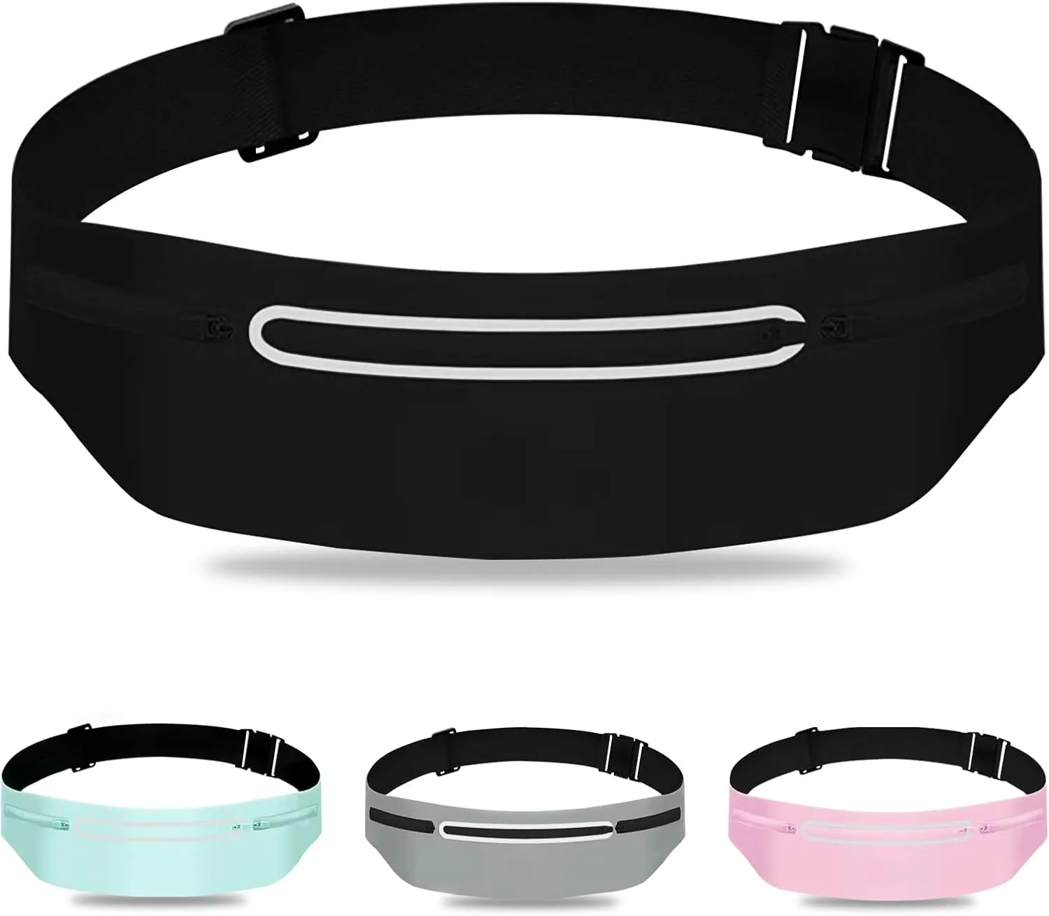 Fanny Pack Women Men Girls Kids Crossbody Bags,Slim Running Belt Bag Plus Size,Waterproof Waist Bag for Travel Runners Phone Pouch Workout Cycling Dog Walking Sports Hiking Waist Pack Black