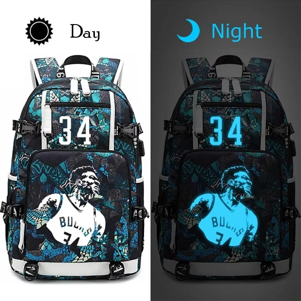FANwenfeng Basketball Player GA34 Luminous Backpack Travel Backpack Fans Bag (Style 9)