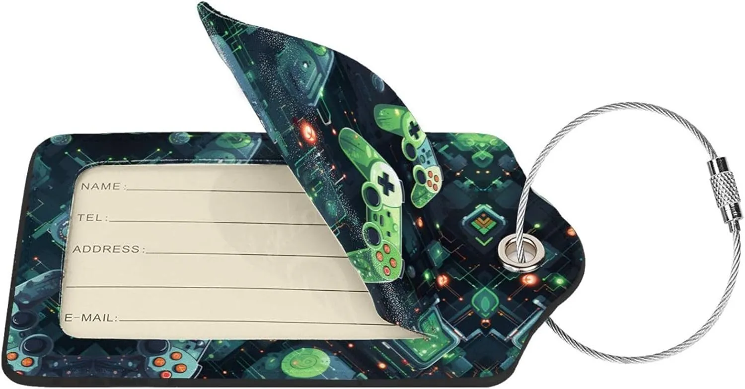 Gamepad Circuit Version 1 Business Travel PU Leather Label Suitable for Handbags/Backpacks/Luggage