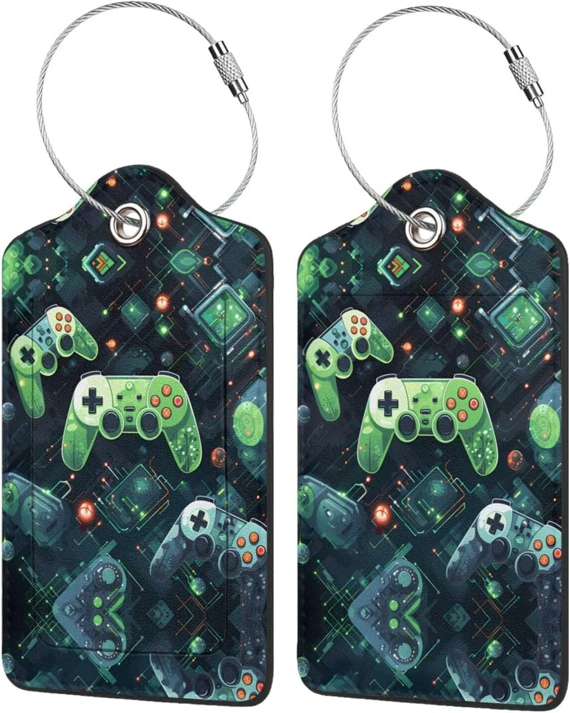Gamepad Circuit Version 1 Business Travel PU Leather Label Suitable for Handbags/Backpacks/Luggage