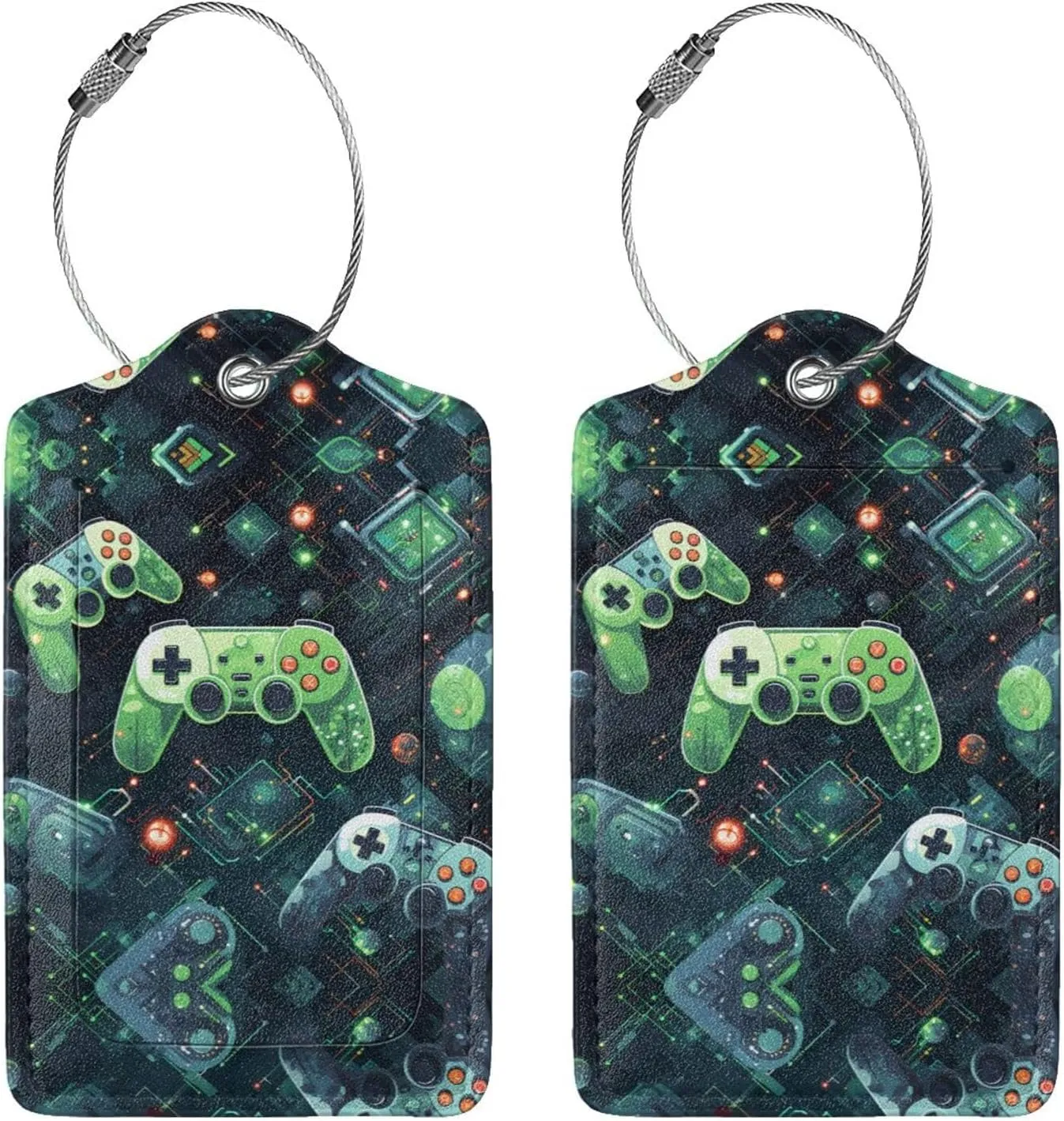 Gamepad Circuit Version 1 Business Travel PU Leather Label Suitable for Handbags/Backpacks/Luggage