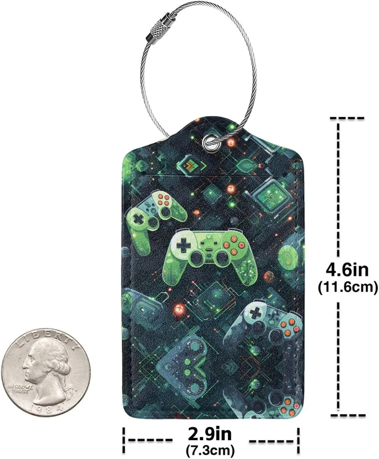 Gamepad Circuit Version 1 Business Travel PU Leather Label Suitable for Handbags/Backpacks/Luggage