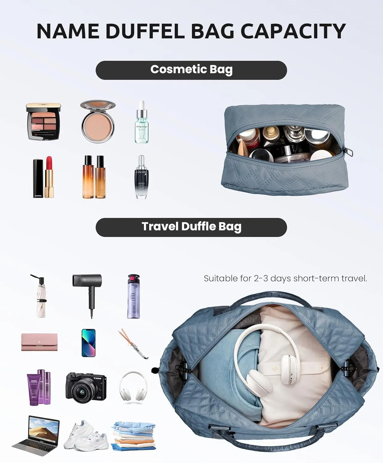 Gifts for Girls-Duffle Bag with Shoe Compartment, Personalized Weekender Bag, Overnight Bags for Women, Letter Travel Bag with Makeup BagTween Girls Trendy Stuff Gift (Letter B)