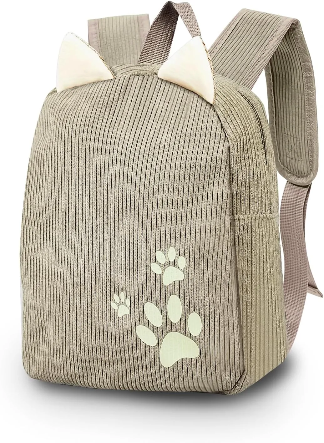 Girls Backpack, Corduroy Cute Small Backpacks for Girls and Women, Delicate Girls Backpack Purse for Travel (khaki)