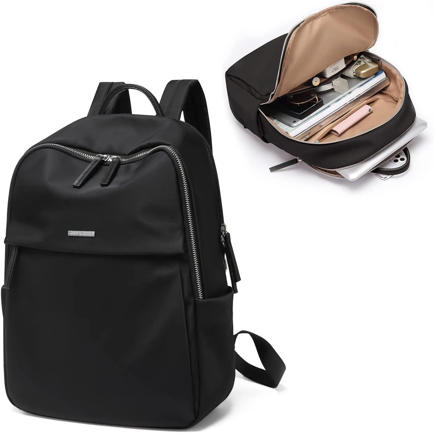 GOLF SUPAGS Womens Laptop Backpack with Separate Laptop Compartment Water Resistant Computer Backpacks Fits 14 Inch Notebook Travel Work College Bags (14-Inch, Black)