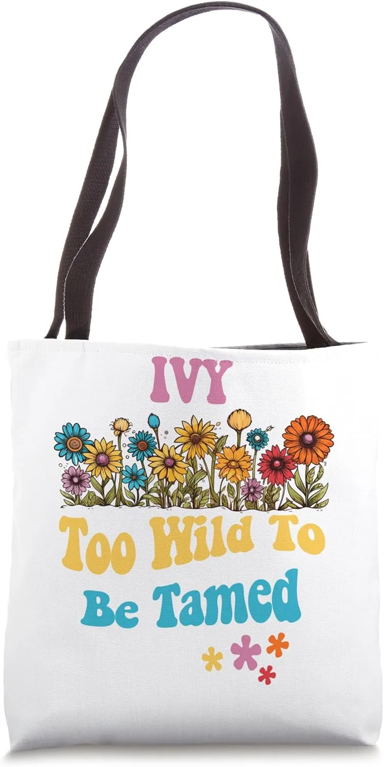 IVY Name Cute Retro Girls Wildflower IVY Name Tote Bag
