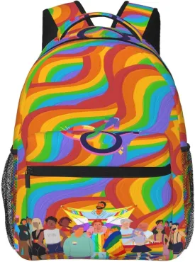 LGBT Rainbow Gay Pride Flag People Together Casual Backpack Laptop Backpacks Outdoor Sports Rucksack Lightweight Daypacks Shoulder Bag with Multiple Pockets for Travel Camping Hiking