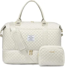 LOVEVOOK Travel Duffle Bag,Carry on Overnight Bag with Shoe Compartment,Weekender Bags for Women with Toiletry Bag,Gym Duffel Bag with Wet Pocket,Hospital Bags for Labor and Delivery