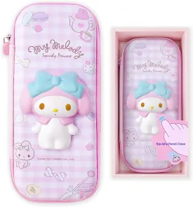 MEADOW Kawaii Pencil Case, Squishy Cute Anime Cosmetic Bag Pouch (Pink)