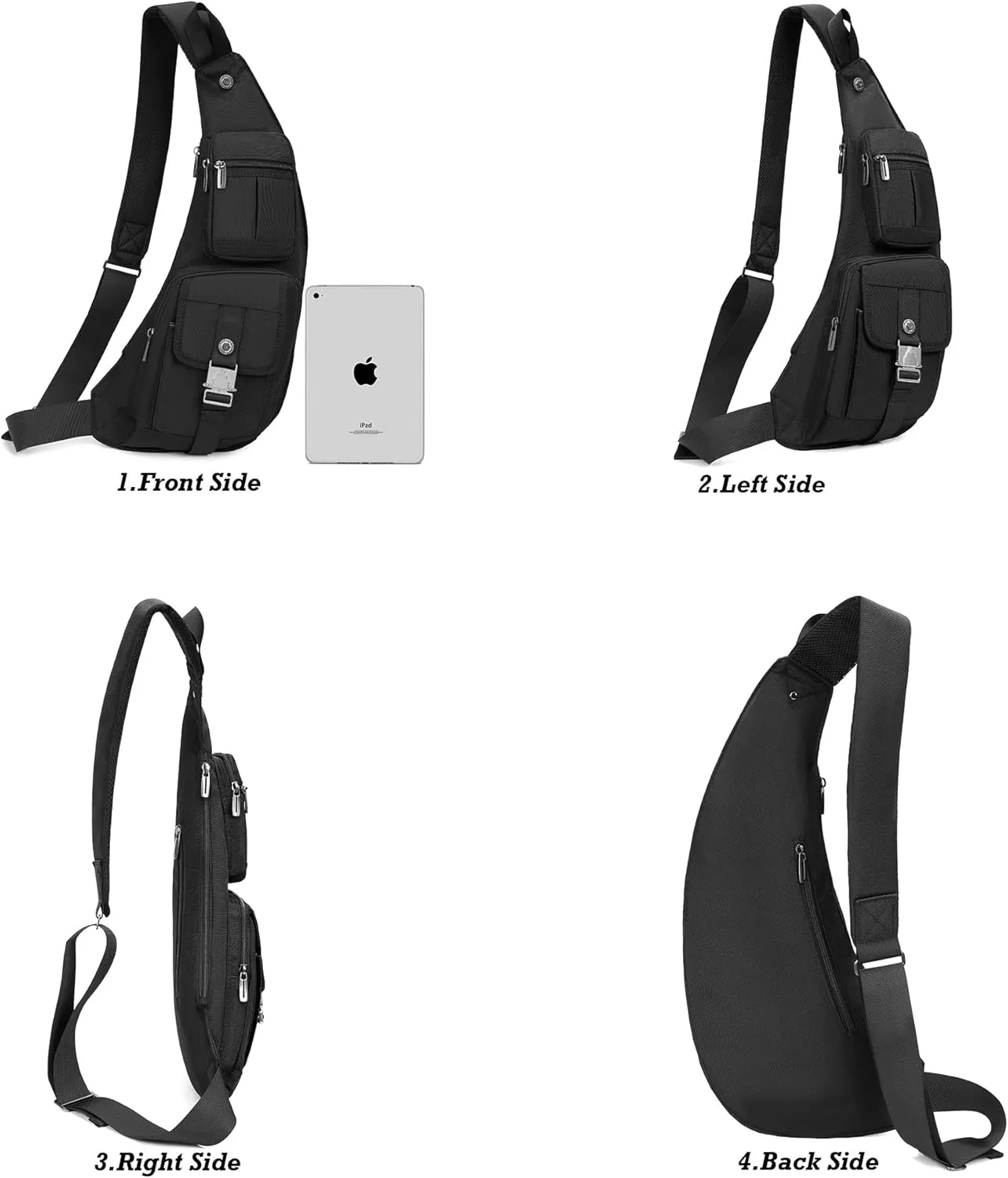 NICGID Sling Bag Chest Shoulder Backpack Crossbody Bags Casual Daypack for Men Women (Grey-013)