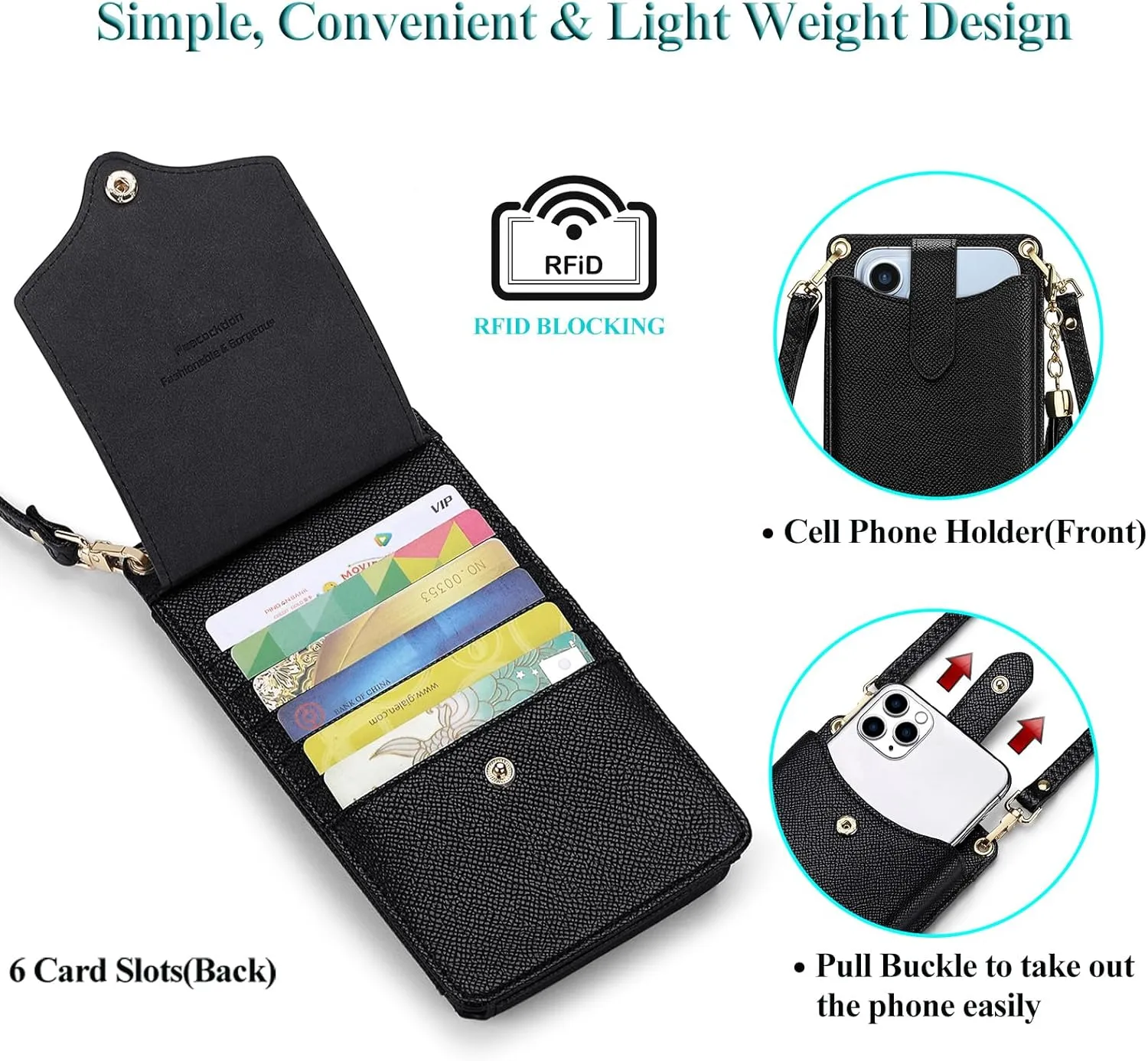 Peacocktion Small Crossbody Cell Phone Purse for Women, Lightweight Mini Small Crossbody Bags for Women with Card Slots