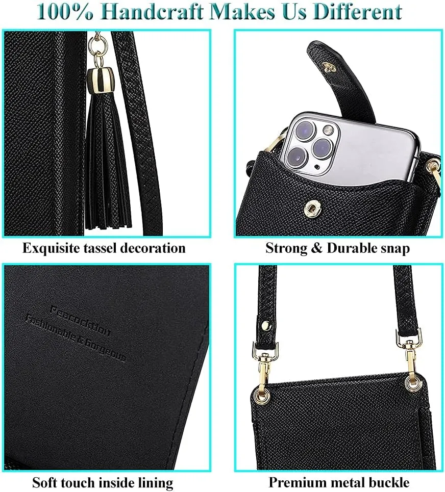 Peacocktion Small Crossbody Cell Phone Purse for Women, Lightweight Mini Small Crossbody Bags for Women with Card Slots