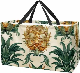 Reusable Grocery Shopping Bag Large Shopping Bag Foldable for Storage Picnic Clothes Pineapple Aesthetic Pattern