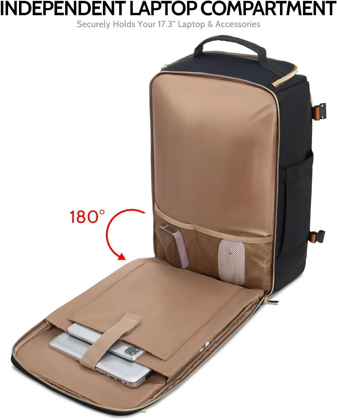 Travel Backpack for Women, 40L Carry On Backpacks Flight Approved, 18x14x8 Inches Personal Item Travel Bag, Large Backpack for Travel fits 17.3 Laptop, Waterproof Weekender Bag