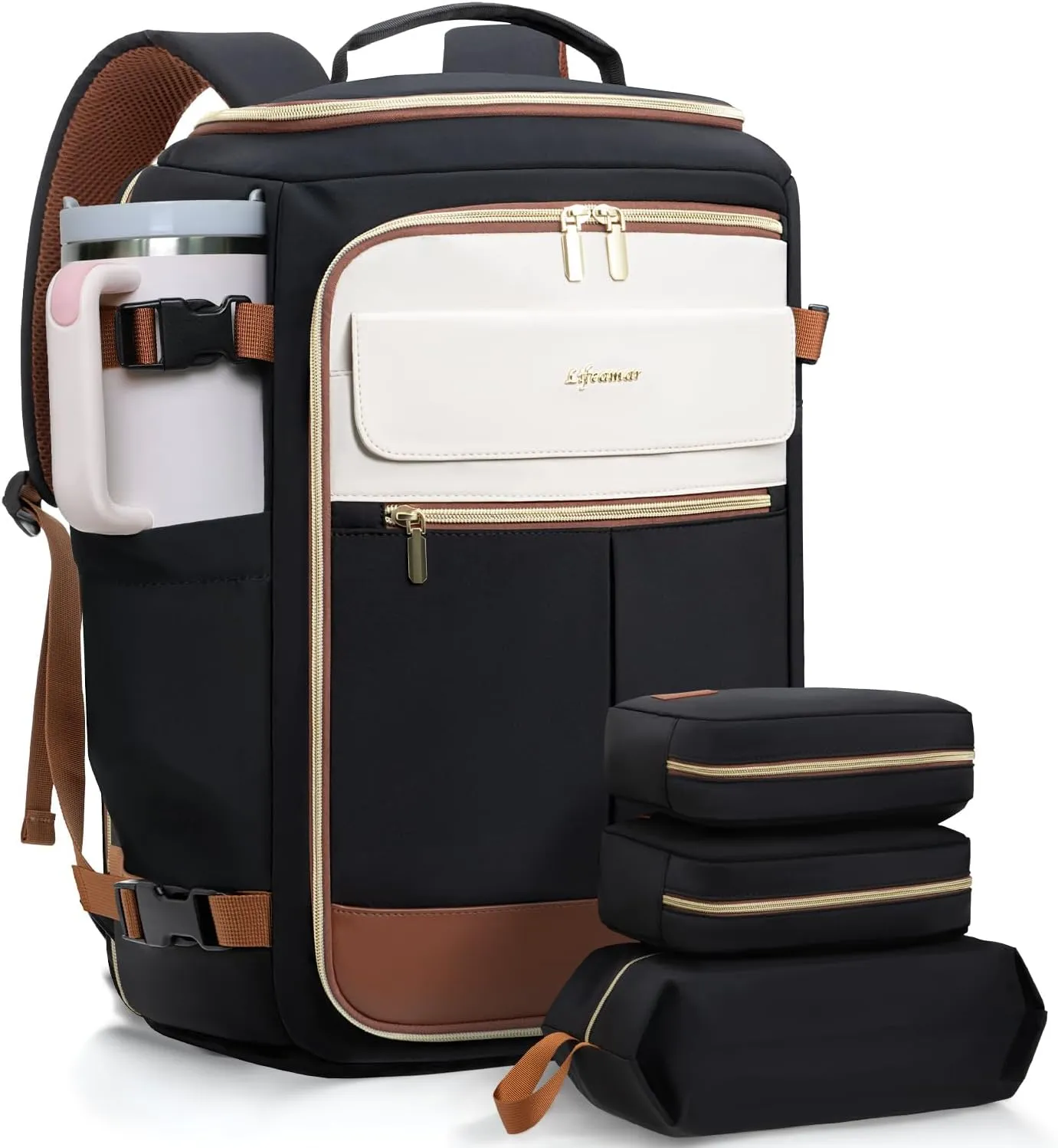 Travel Backpack for Women, 40L Carry On Backpacks Flight Approved, 18x14x8 Inches Personal Item Travel Bag, Large Backpack for Travel fits 17.3 Laptop, Waterproof Weekender Bag