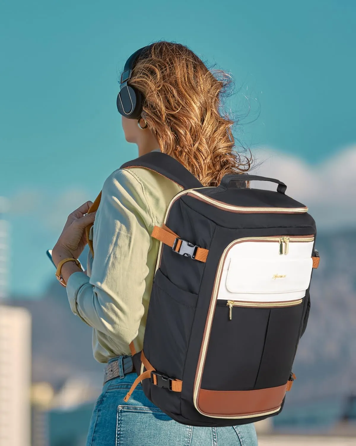 Travel Backpack for Women, 40L Carry On Backpacks Flight Approved, 18x14x8 Inches Personal Item Travel Bag, Large Backpack for Travel fits 17.3 Laptop, Waterproof Weekender Bag
