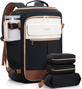 Travel Backpack for Women, 40L Carry On Backpacks Flight Approved, 18x14x8 Inches Personal Item Travel Bag, Large Backpack for Travel fits 17.3 Laptop, Waterproof Weekender Bag