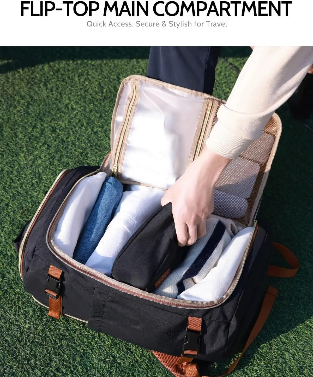 Travel Backpack for Women, 40L Carry On Backpacks Flight Approved, 18x14x8 Inches Personal Item Travel Bag, Large Backpack for Travel fits 17.3 Laptop, Waterproof Weekender Bag