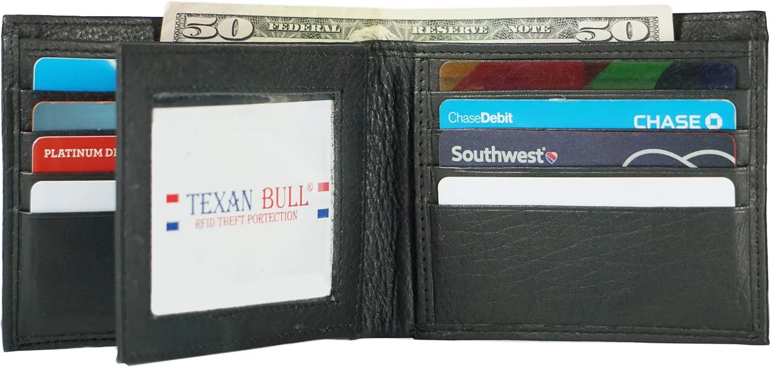 Wallet for Men-Genuine Leather RFID Signal Blocking Bifold MultiCard Wallet Purse