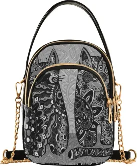 Women's Wave Cross Body Chest Bag, 52 inch Gold Chain Shoulder Handbag Purse